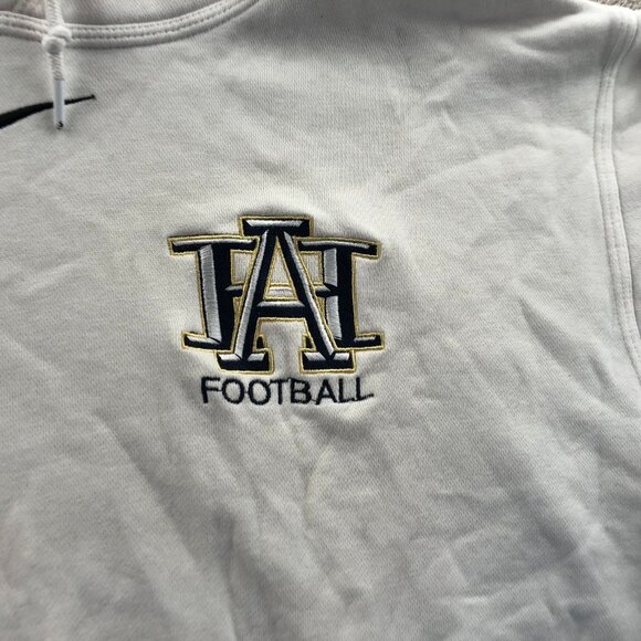 Nike Mens Hoodie Sweatshirt Large Pullover Athletic Football White Embroidered - Picture 7 of 11